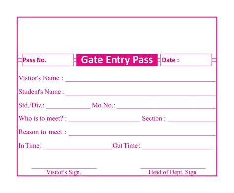 gate pass sample|Gate Pass .